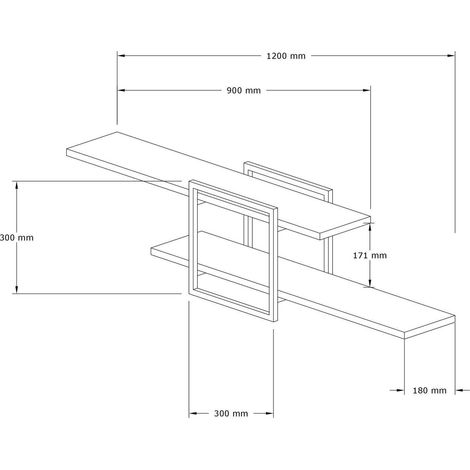 Estante de pared, estante de almacenamiento Shelf Sapphire Roble (1/5)