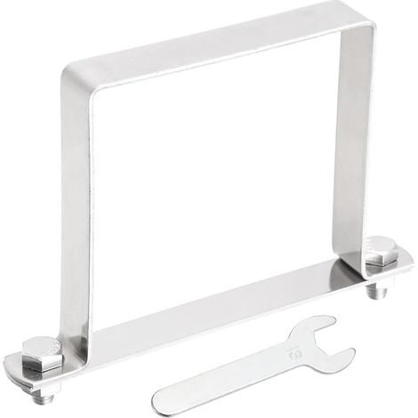 Collier En Tube Carré En U, 100x100mm Support En Forme De U En Acier Inoxydable 304 Collier Carré Avec Plaque De Boulon Écrous Et Clé Pour Tuyaux Barre De Porte Fermée Rails (1/5)
