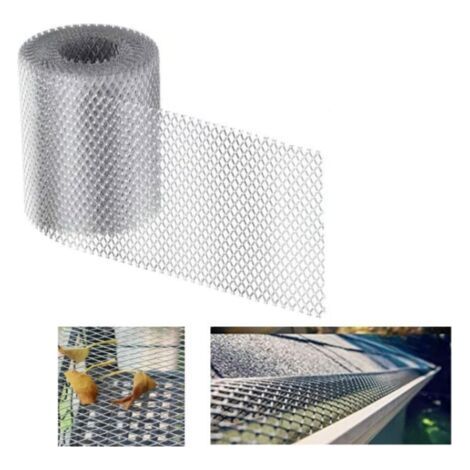 15CMX600CM Protection de gouttière en maille d'aluminium robuste pour gouttières Pour découpe de feuilles 15 x 600 cm (1/5)