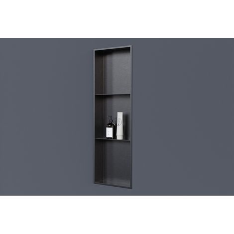 Wandnische Bernstein NT309010X Edelstahl 30x90x10cm mit Ablagefach Gunmetal