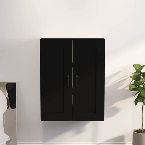 vidaXL Armario colgante de pared negro 69,5x32,5x90 cm (1/5)