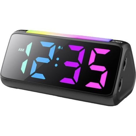 Digitaler Kinderwecker mit Licht – farbiges LED-Display, einstellbare Helligkeit, USB-Ladeanschluss – ein lustiger und geeigneter Wecker fürs Kinderzimmer (1/5)