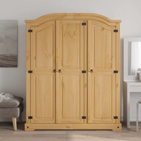 Garde-robe Design moderne, Armoire Etagère de rangement, avec 3 portes Gamme Corona pin mexicain OIB6529E (1/5)