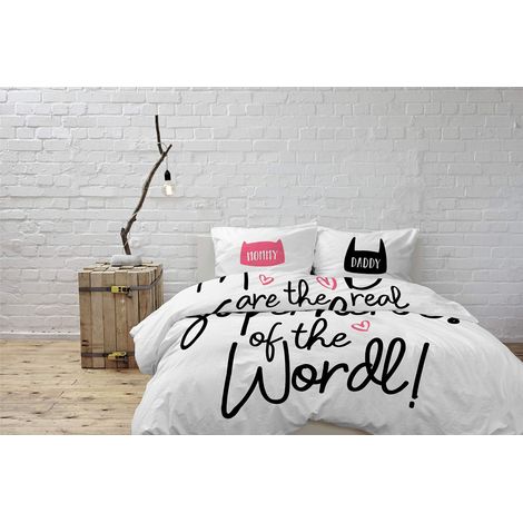 Italian Bed Linen Parure Copripiumino Shine in Stampa Digitale, Made in Italy, 100% Cotone, Shine 07, 2 Posti (1/3)