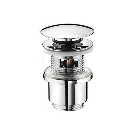 Piletta scarico click clack lavabo con troppo pieno universale 1 1/4 cromata