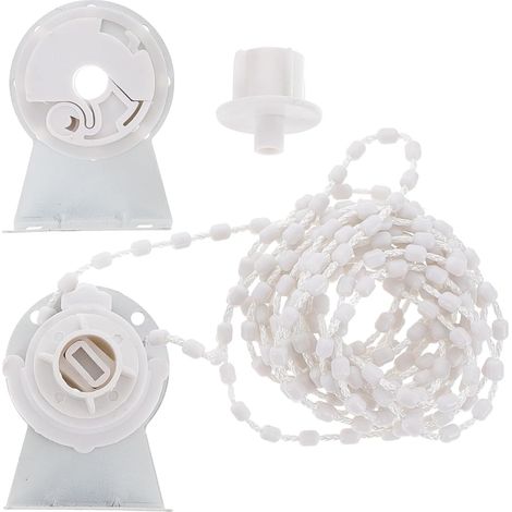 Fixations pour store enrouleur 28 mm - Kit de réparation avec chaîne perlée, accessoires pour stores, salle de bain, chambre, salon, bureau (blanc) (1/5)