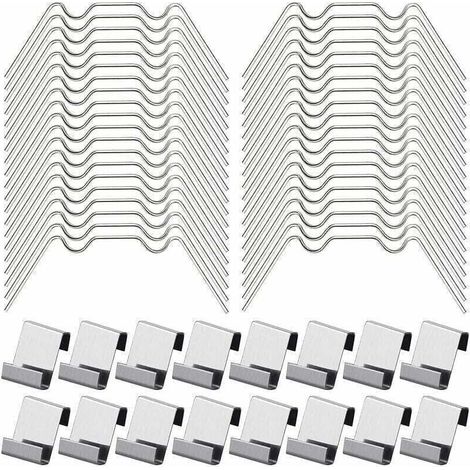 100Pcs Clips de Vitrage pour Serre Inclure 50Type W Serre Pinces en Acier Inoxydable et 50 Clips de Type Z pour Vitre de Serre,de