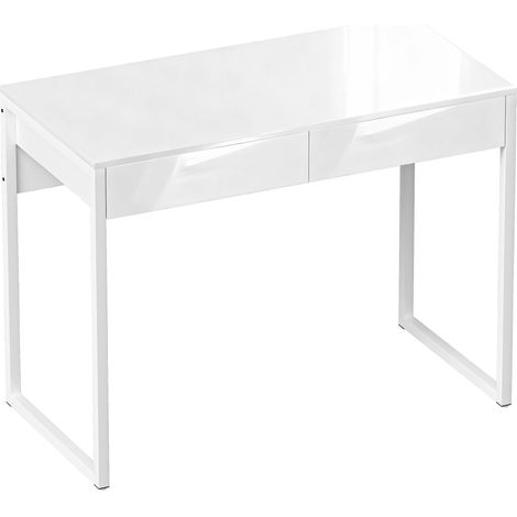 Bureau design 2 tiroirs KLAUS blanc (1/5)