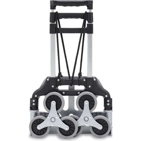 Randaco Treppensteigerwagen, Tragkraft 70 kg. Robuster Klappwagen mit Doppelgriff, 6 Rädern und 2 elastischen Seilen. Ideal für Zuhause, Büro, Einkaufen, Umzüge und Lager