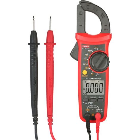Digitales Stromzangenmessgerät mit 6000 Zählern, Effektivwert-Multimeter, Amperemeter, Voltmeter, NCV-Test, Universalprüfgerät, Messung von Wechselstrom, Relativwert, Kapazität und Frequenz - Crezuo