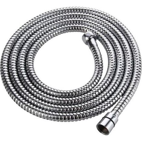 1 flexible de douche, 2 m, acier inoxydable chromé, EPDM intérieur, raccord cuivre, étanche, universel salle de bain (1/4)