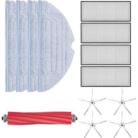 Pour Roborock S7, brosse principale x 1 serpillère x 4 filtres x 4 brosses latérales blanches x 4 (1/2)
