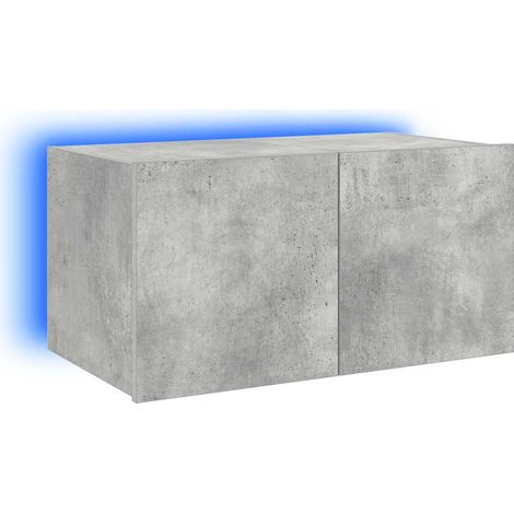 Maison Exclusive - TV-Wandschrank mit LED-Leuchten Betongrau 60x3 (1/5)