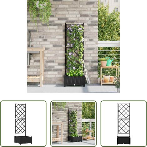 Pot de jardin - Cache-pot de jardin Noir 40 x 40 x 125,5 cm Acier (1/5)