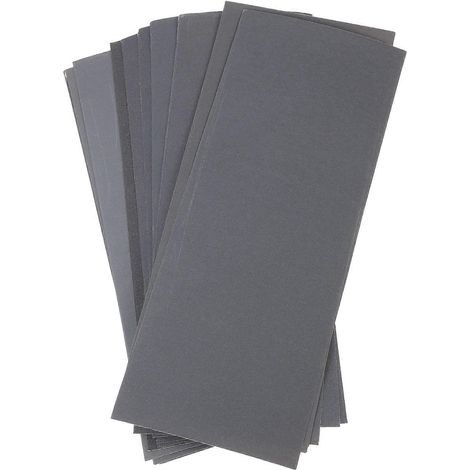 Ensemble de papier de verre à l'eau et à sec, papier de verre imperméable, 9,04 x 3,54 x 0,04 pouces, 12 feuilles. (1/5)