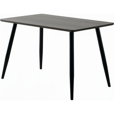 Table à Manger Industrielle Bois Effet Chêne Marron & Métal Noir – 120×70 cm – AMMO (1/4)