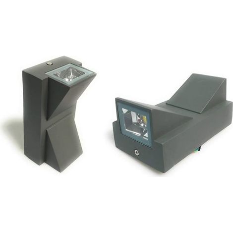 Applique led doppia emissione up e down 10 watt lampada moderna a parete grigia per esterno luce calda 3000k ip65 (1/5)
