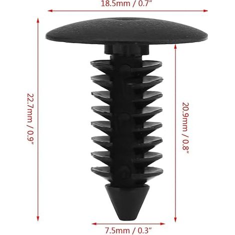 Aramox Rivet Plastique Attache de porte de voiture garniture de porte de voiture universelle Rivets de pare-chocs vis de clip clips de retenue de fixation de pression noir (1/4)