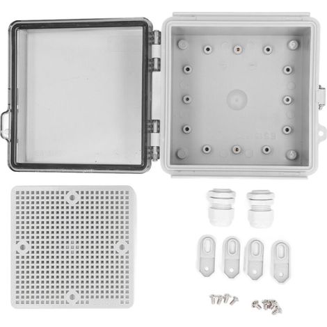 Boîte de jonction étanche, couvercle à charnière Transparent IP67, boîtier électrique en plastique ABS avec plaque de montage pour l'extérieur (1/5)