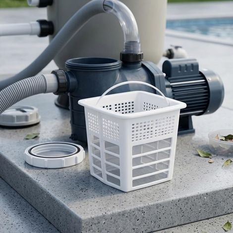 Panier de pompe de piscine Hayward SPX1600M – Passoire en ABS avec poignée – 40 mailles pour pompe série S – Filtre de rechange blanc de 15,2 cm (1/5)