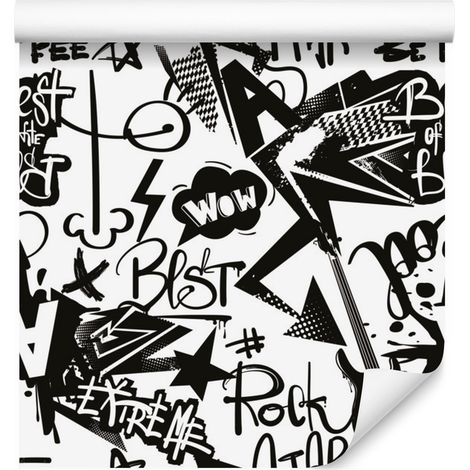 Carta da parati graffiti per soggiorno e camera da letto 50x1000 cm (1/5)