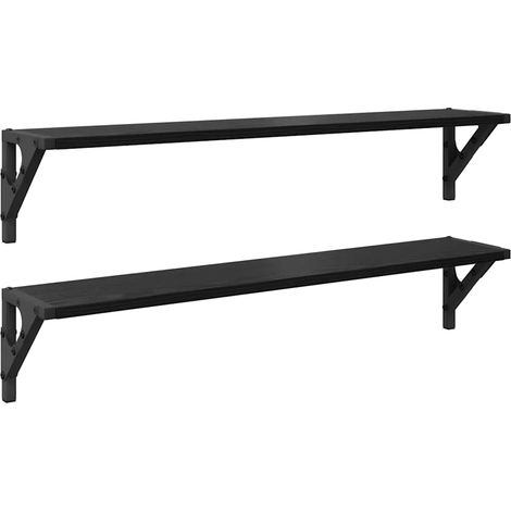 Maison Exclusive - Scaffali da parete 2 pcs Rovere Nero 80 x 15 x 15,5 cm