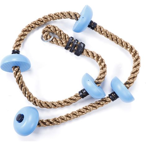 Balancelle disque d'escalade pour enfants, équipement de jeu extérieur, corde de suspension, jouet bleu (1/5)