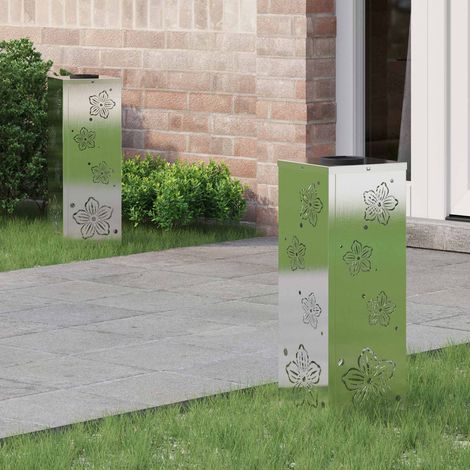 Solar LED Weg Licht 2 pcs Silber Edelstahl