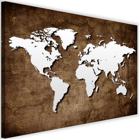 Tableau sur toile Carte du monde ancienne bureau rétro 60x40 (1/5)