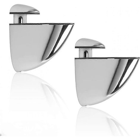 Support mural pour étagère, 2 pinces de fixation murales réglables pour verre avec 4 vis, lisse et stable, verre de 2 à 8 mm d'épaisseur, pour étagères et angles de chaises (1/5)