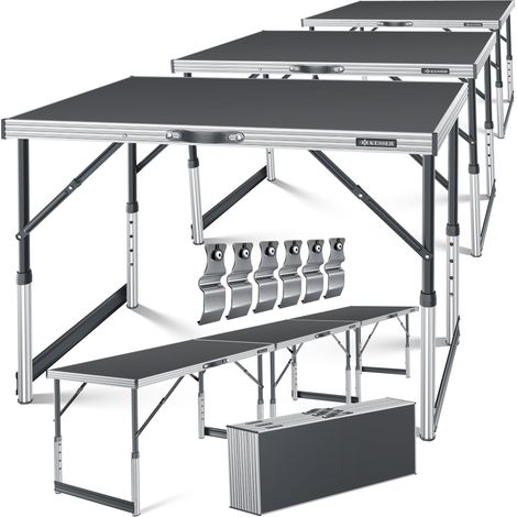 KESSER® Multifunktionstisch Profi 3- teilig 100 x 60 cm Tapeziertisch 30kg Tragkraft je Tisch Mit Ausziehfunktion Klapptisch Flohmarktisch Beistelltisch