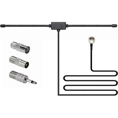 Antenne radio FM FM - Antenne corne de mouton pour voiture, station de radio et TV FM, 75 ohms, connecteur F femelle vers TV3.5 mono (1/5)
