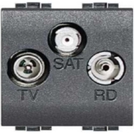 BTICINO LIVING - PRESA TV+FM+SAT DERIVATA - COLORE ANTRACITE