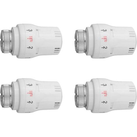 Lot de 4 robinets thermostatiques pour radiateur avec filetage x (1/5)