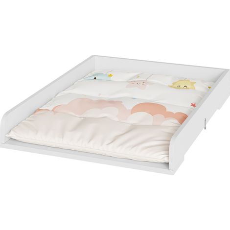 Woltu – Table à langer en MDF blanc 60x80cm – Surface écologique E1 – Compatible commodes 60cm – Montage facile – WT007