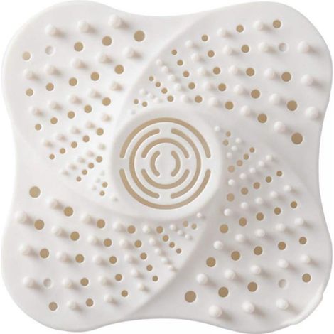 Filtre À Cheveux - Bouchon De Drain En TPR Souple Avec Ventouse - Pour Baignoire Douche Évier Cuisine Salle De Bain - 13 x 13 x 2 cm - Lot De 2 (1/5)