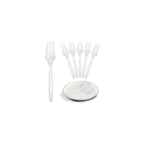 Lot de 200 fourchettes en plastique - Fourchettes à gâteau - Couverts en plastique réutilisables et robustes - Fourchettes pour fêtes de famille, fêtes d'anniversaire, mariages