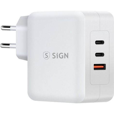 Sign 100 w 2xusb c usb a gan wandladegerat fur laptop und smartphone