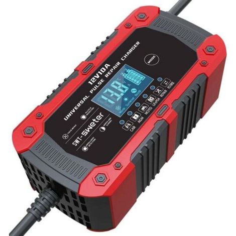 Chargeur de batterie de voiture 10 A/12 V, 7 modes de charge, écran LCD intelligent (1/4)