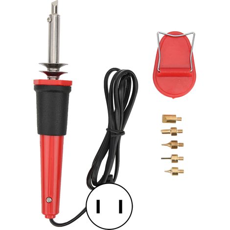Kit de 7 pièces pour pyrogravure sur bois avec fer à souder électrique en acier inoxydable, outils de soudage, prise US 110V (1/5)