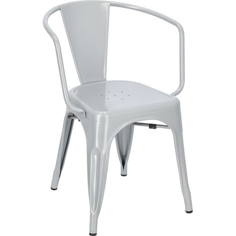 Silla metálica Paris Arms inspirada en Tolix Gray (1/5)