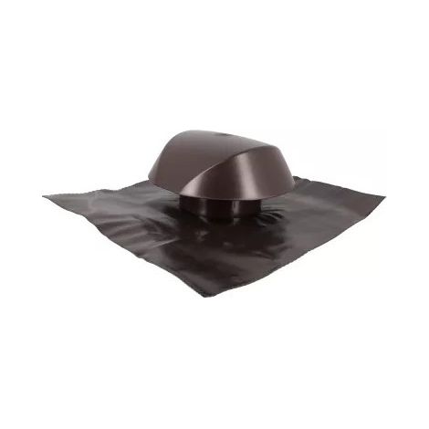 Chapeau de ventilation D160 marron avec collerette d'étanchéité - NICOLL - VVE16M