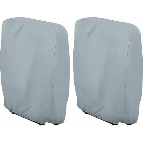 Housse de Protection pour Chaise Longue Pliante (Gris) W71×H110cm, 2 Pièces Housse Transat Jardin Anti-poussière, Imperméable, Anti-UV, Housse Relax Jardin 210D Oxford pour Fauteuil Relax (1/5)