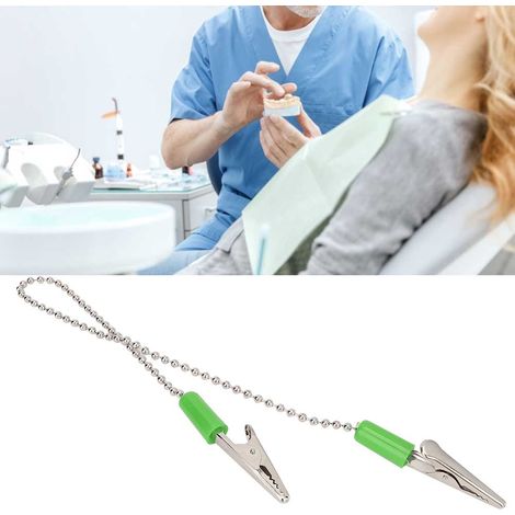 Porte-serviettes dentaire à chaîne flexible en acier, 5 pièces pour cabinet médical vert (1/5)