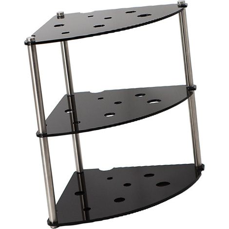 Dreistufiges Tischregal aus Acryl und Metall, minimalistisches Design, schwarz (1/5)