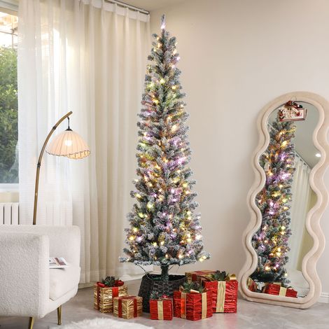 Árbol de Navidad Artificial 225 cm con 220 Luces LED de Dos Colores 519 Ramas y Soporte de Acero Árbol Navideño Verde (1/5)