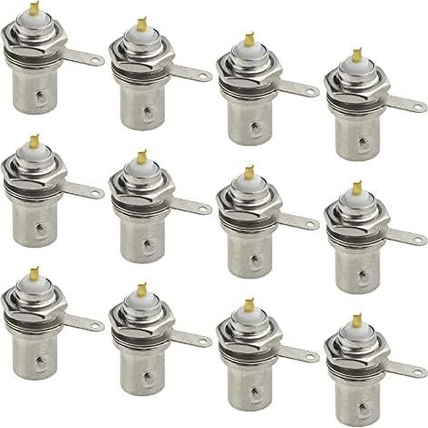 Lot de 20 connecteurs BNC Femelles à Montage sur Panneau avec écrou et poignée de cloison 50 Ohm plaqué pour système de caméra de sécurité de vidéosurveillance (1/5)