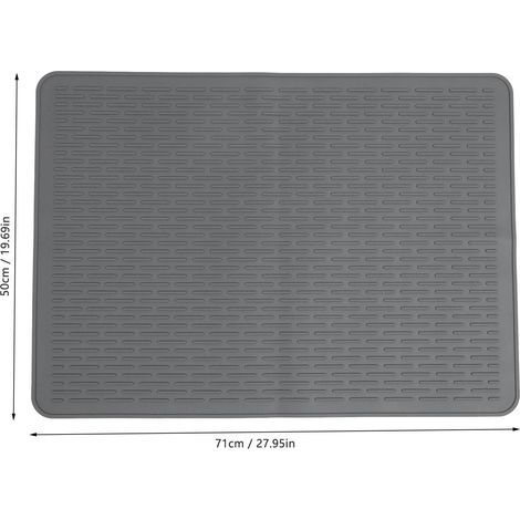 Ortviai Tapis de protection pour plaque de cuisinière en silicone, gris foncé, 71 x 50 cm, isolant thermique (1/4)