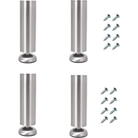 Lot De 4 Pieds De Meuble Réglables En Acier Inoxydable, 35 Cm, Pour Table Basse, Meuble TV Et Armoire De Salle De Bain (1/4)