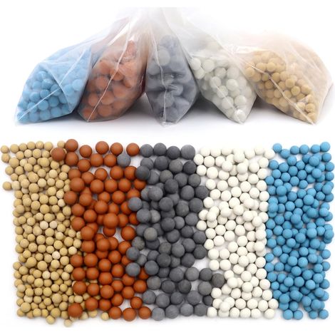 5 Paquets Filtres à douche(250g) Pommeau Douche Anti Calcaire Ions Négatifs Mineraux Balles Replacement Filtre Minérale Balles (1/5)